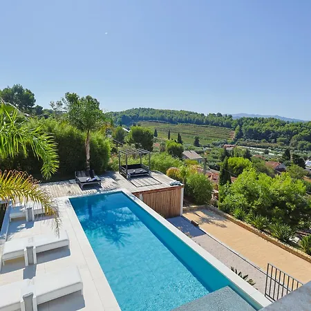 Contemporaine Vue Mer-vignobles,piscine-spa וילה *